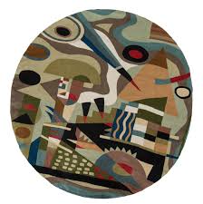 zaida kandinsky abstraction round rug uk
