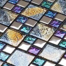 Multicolored Crystal Tile Backsplash