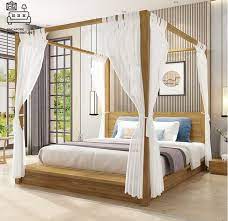 Walcourt Canopy Bed Frame Wooden Bed