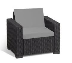 rattan garden furniture armchair grey