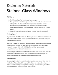 stained glass windows worksheet