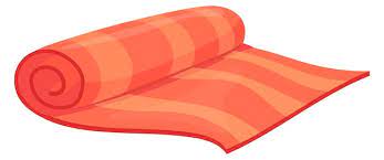 red carpet roll cartoon striped rug icon