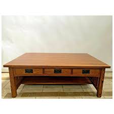 Solid Oak Coffee Table With Six Drawers