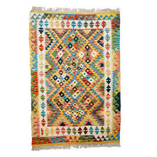 uzbek hand knotted geometric themed