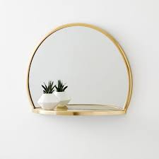 Circle Shelf Metal Shelves Brass Mirror