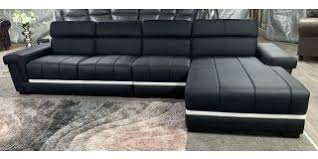 black leather sofa fixed reclining