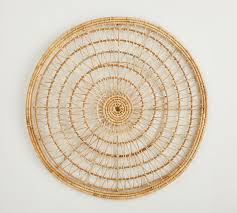 Open Weave Handwoven Wicker Basket Wall