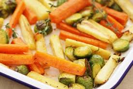 Roast parsnips, buttered carrots, steamed. Easy Christmas Vegetable Traybake Easy Peasy Foodie