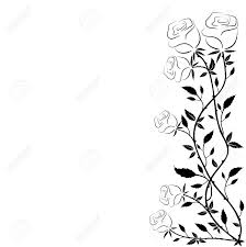 The Simple Frame Of Roses On A White Background Design For Greeting