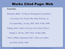  MLA Works Cited Page  Basic Format   Purdue OWL  MLA Formatting and Style  Guide  N p   n d  Web     Dec  