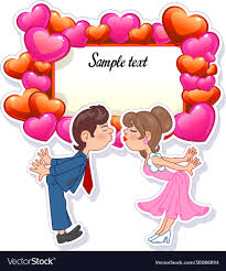 love kiss wedding invitation vector image