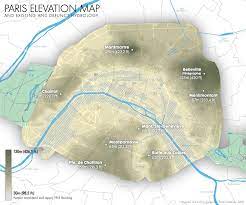 paris elevation map map of paris