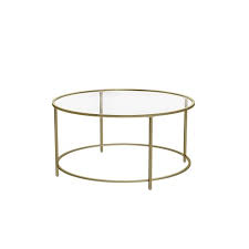 Vasagle Round Coffee Table Glass Table