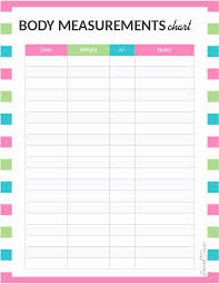 Printable Weight Loss Measurement Chart Best Of Free