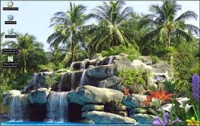 tropic waterfall fond d écran animé