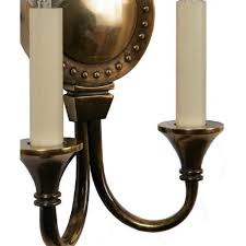 Double Wall Sconce In Solid Brass With