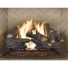 Emberglow 18 Charred Split Oak Fireplace Vented Natural Gas Log Set