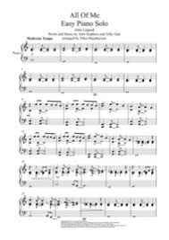 Download All Of Me Easy Piano Solo Sheet Music By John Legend