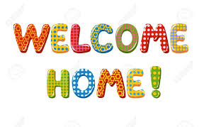 Welcome Home Text With Colorful Design Elements Royalty Free