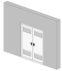 External Lourve Metal Door In Revit