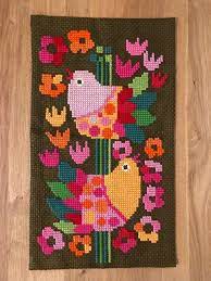 Wall Hanging Colorful Birds 70s