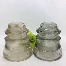 Clear Glass Insulators Vintage Whitall