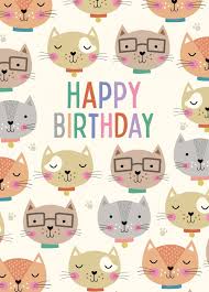 happy birthday cute cats card scribbler