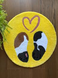 custom rug art depicts two adorable