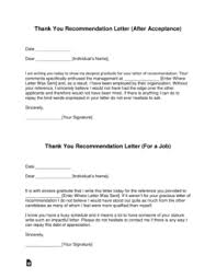letter for recommendation template