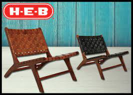 H E B Calls Back Leather Woven Chairs