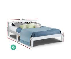 queen size wooden bed frame mattress