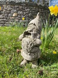 Yodel Gnome Stone Statue Outdoor Dwarf