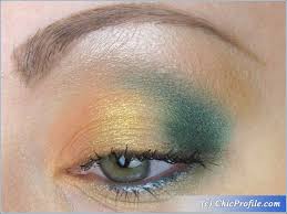 colorful spring makeup in green yellow