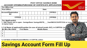 post office saving bank form fill