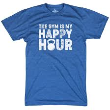 funny workout t shirts happy hour