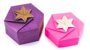 origami hexagonal gift box tutorial 1
