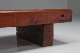 Rustic Wood Coffee Table Italy 1940s