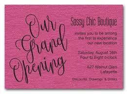 Hot Pink Sparkle Grand Opening Business Invitations