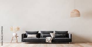 Dark Sofa And Natural Wooden Furniture
