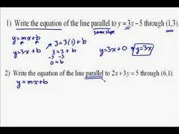 Writing The Equation Of Parallel Lines