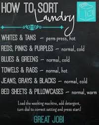 Free Printable How To Sort Laundry Chart Laundry Sorting