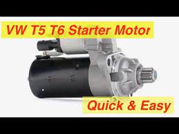 vw starter motor t5 t6 how to remove