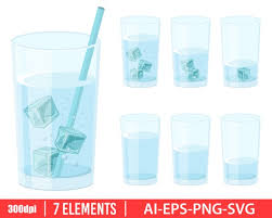 Glass Of Water With Ice Cubes Clipart