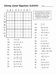 Solving Linear Equations Worksheet Pdf