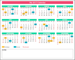 Calendar Template 17 Calendar Designs In Excel Free Download