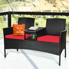 Wicker Patio Conversation Furniture Set