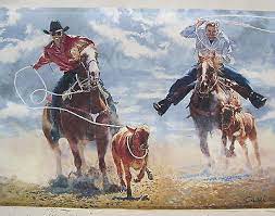 Cowboys Calf Roping Rodeo Western