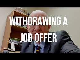 withdrawing a job offer what are the