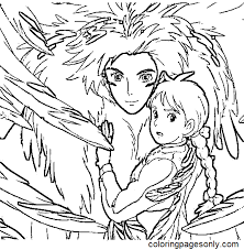 moving castle coloring pages printable