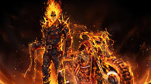 ghost rider flaming motorcycle marvel
